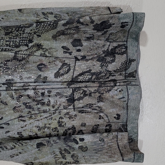 One World 1X hoodie full zip green and brown sweatshirt rivets XL - Picture 2 of 9